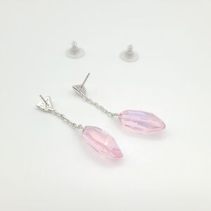 Swarovski Silver and Pink Dangle Earrings